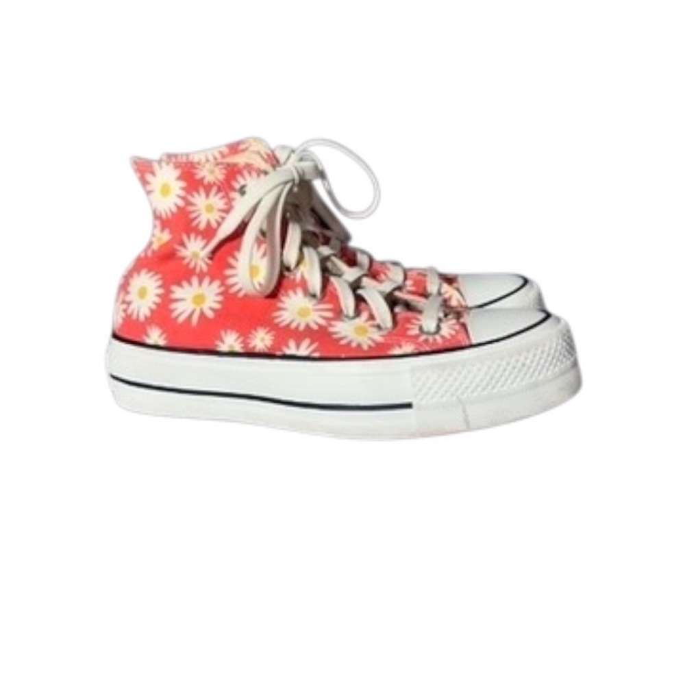 Converse Chuck Taylor Daisy Print High Top Sneakers Coral Women's 7.5‎ - Picture 2 of 16